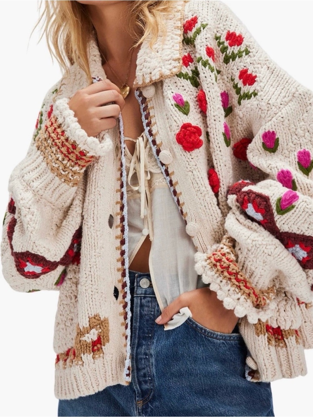 Free People Rosebud Cardigan size Medium